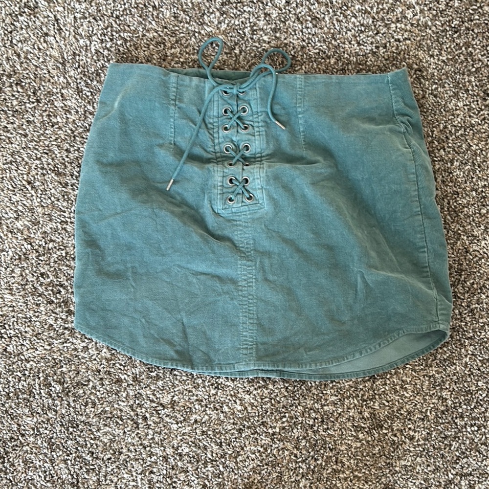 Teal Lace-Up Women's Skirt
